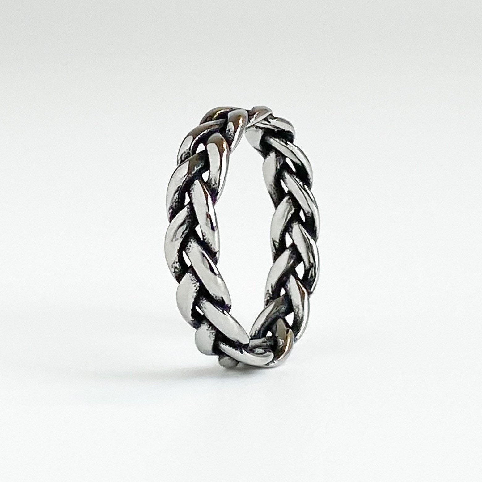 Mens Twisted Silver Band Ring Mens Ring Rings for men Male Etsy