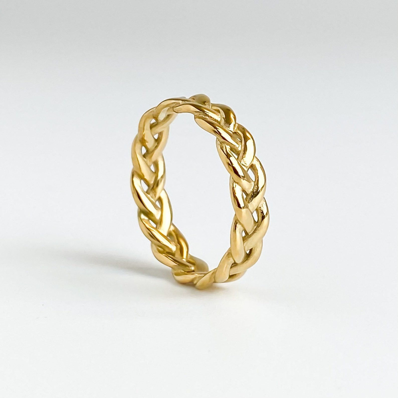 Gold Band Ring Twisted Ring Rings for men Male Ring Gold Etsy