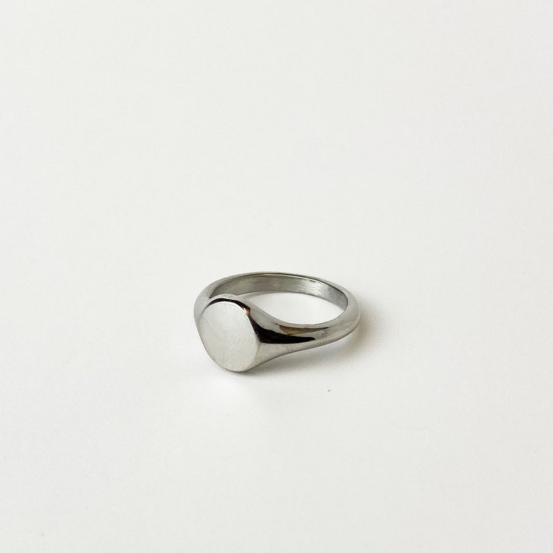 Mens Silver Mini Signet Ring image 6