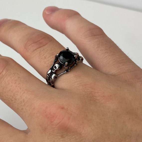 Black 2024 skeleton ring