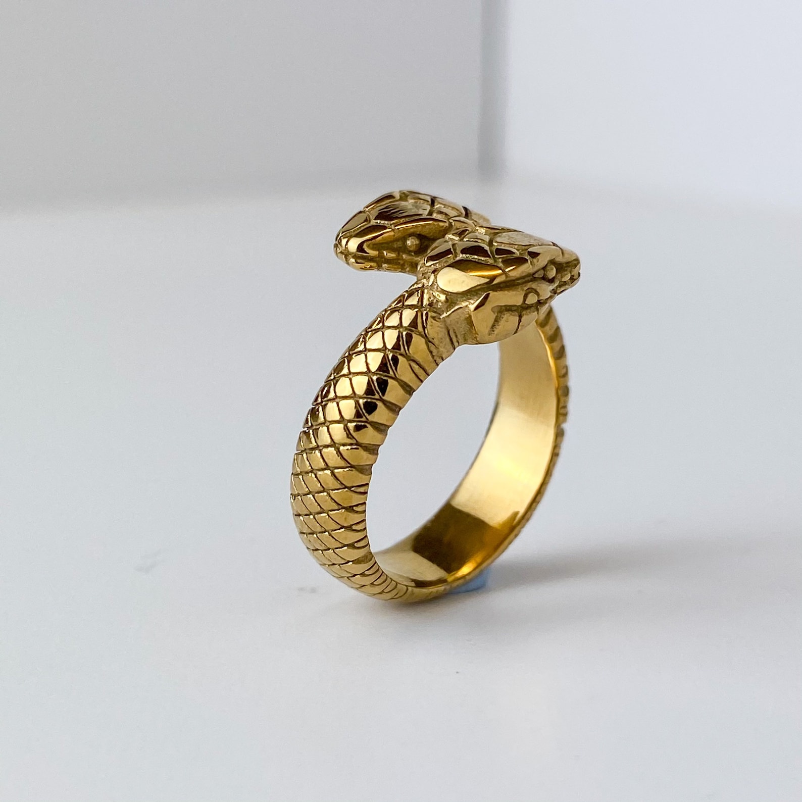 Double Headed Snake Gold Band Ring Mens Ring Rings for Men Etsy