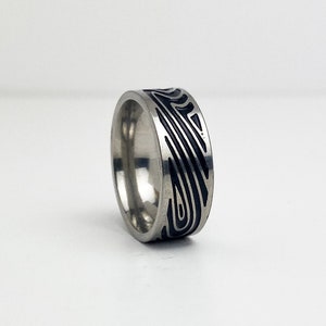 Silver Retro Hippie / Boho Band Ring For Men