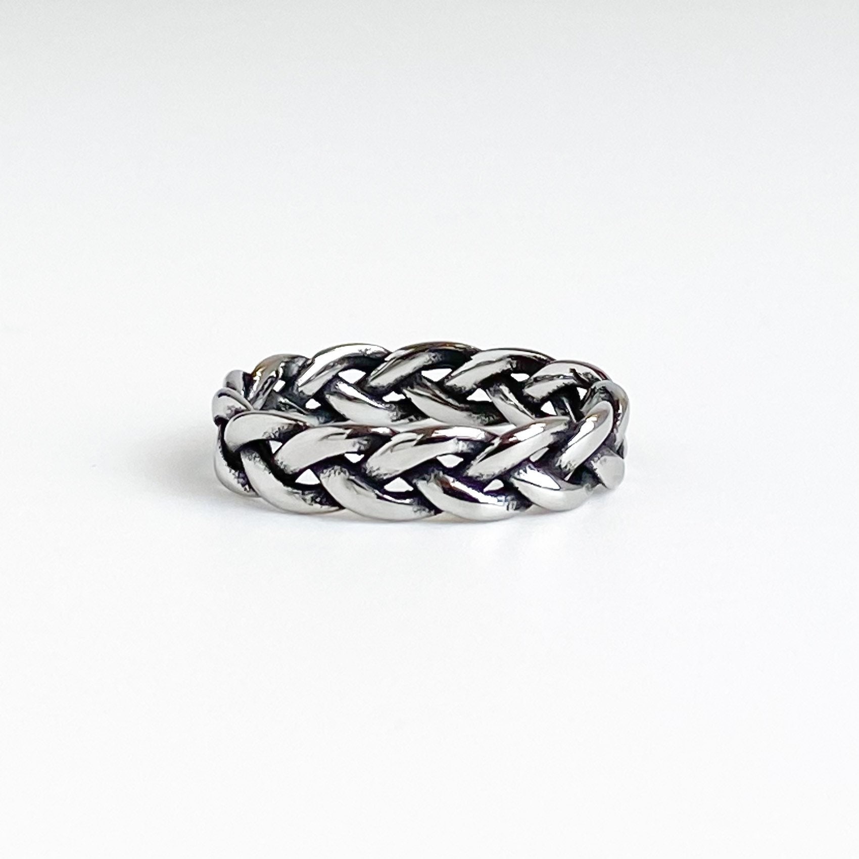 Mens Twisted Silver Band Ring Mens Ring Rings for men Male Etsy