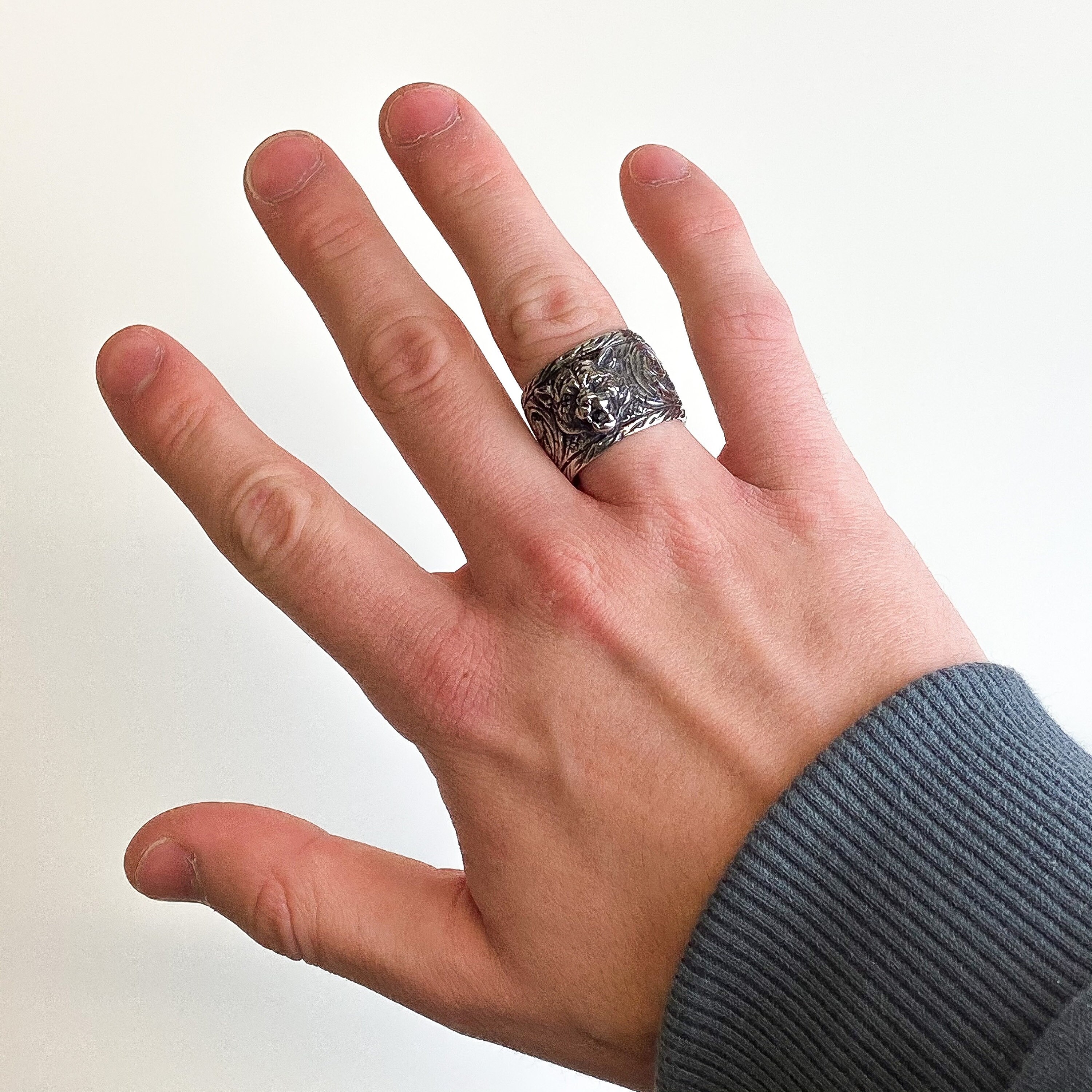 Mens Gothic Band Ring Gothic Band Ring Man Ring Men Ring Etsy