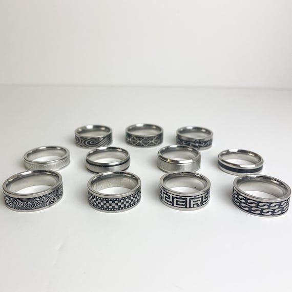 Hand Engraved Mens Womens Wedding Bands Rings Set – LTB JEWELRY
