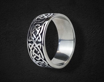 Celtic Knot Ring For Men, Silver Celtic Knot Ring