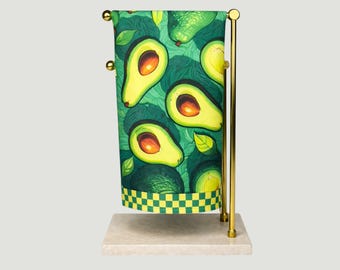 Avocado Kitchen Towel , Modern Green Dish Towel , Decorative Tea Towel ,Fresh Kitchen Decor , Housewarming Gift