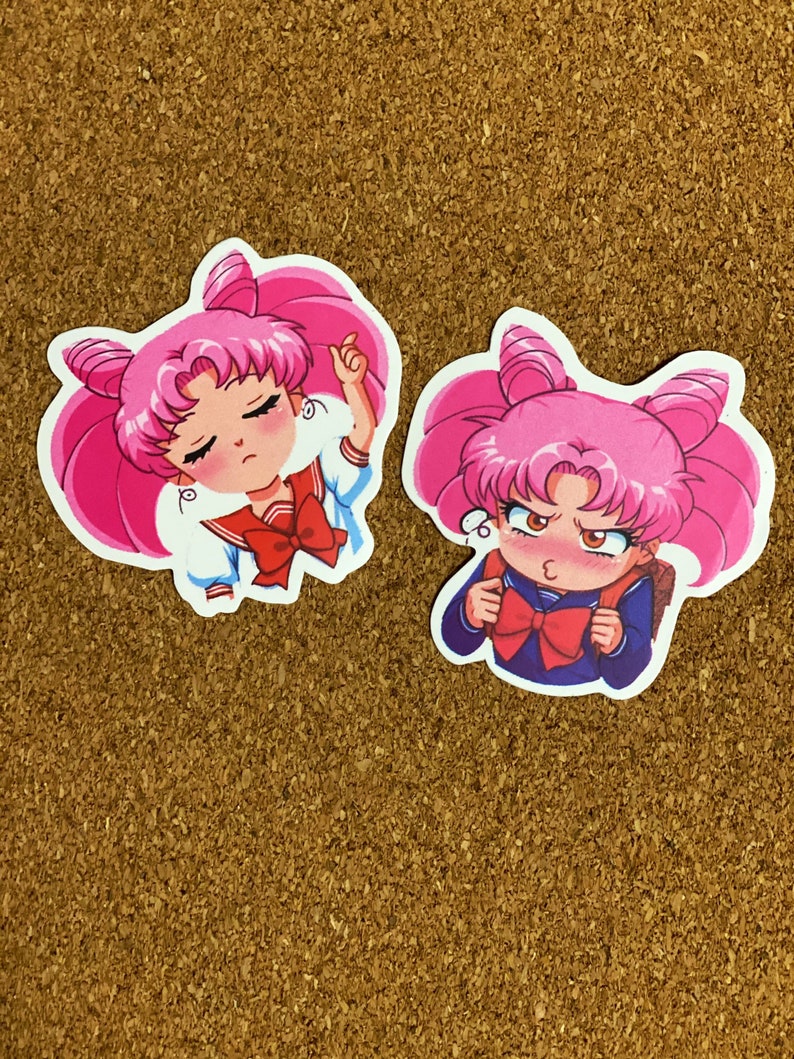 2 Piece Anime Girl Stickers Set