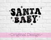 Santa Baby svg - Retro Santa Baby svg - Christmas svg - Retro Christmas svg - Retro Christmas Shirt svg - Retro Christmas Decor svg