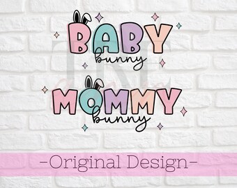 Mama Bunny svg - Baby Bunny svg - Mama and Baby svg - Easter Matching Shirt svg - Easter svg - Easter png - First Easter svg - Bunny svg