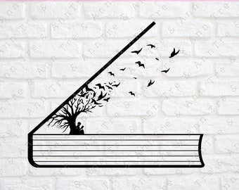 Book svg - Reading svg - Read svg - Book Lover svg - Reading Lover svg - Book worm svg - digital cut file - png - dxf - eps - svg