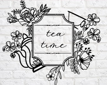 Tea svg - Tea Time svg - Tea Lover svg - Tea Party svg - Happy things svg - Tea Pot svg - Tea Cup svg - Tea Quote svg - Tea Kitchen Sign svg