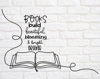 One Line svg- One Line Book svg- Book svg- Reading svg- Reader svg- Classroom Decor svg- Library svg- Book Lover svg- Classroom svg- svg