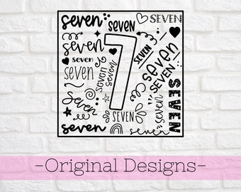 7th Birthday svg - Seven Year Old svg - Seventh Birthday svg - Seventh Birthday Shirt svg - 7 Year old Collage svg -Seven Year Old Birthday