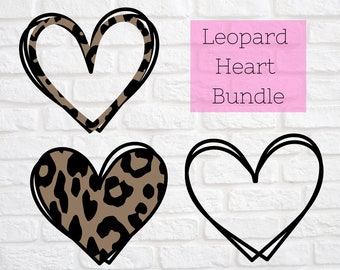 Heart svg - Heart Bundle svg - Heart Sketch svg - Doodle Heart svg - Leopard Heart svg - Leopard Print svg - Leopard svg - Heart Outline svg