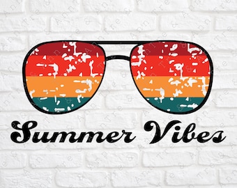 Retro svg - Summer Retro SVG - Retro Sunglasses svg - Retro Summer Vibes svg - Summer Vibe svg - Summer svg - sunglasses svg - Aviator svg