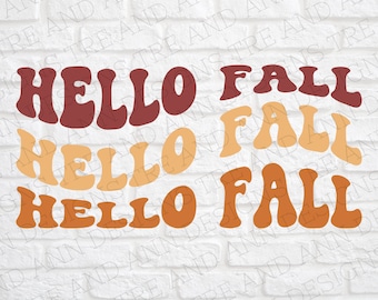 Hello Fall svg - Retro Hello Fall svg - Fall svg - Fall Vibes svg - Camisa de outono svg - Fall png - Hello Fall png - Fall Vibes png - Retro png