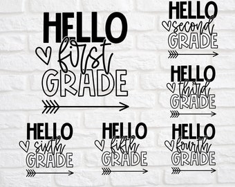Hello First Grade svg - Hello 1st grade svg - Back to School svg - Back to School Shirt svg - Third Grade svg - Second Grade svg - School