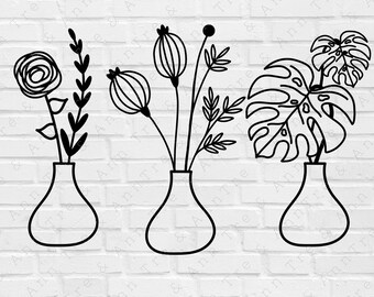 Plants svg - Plant svg - Flower svg - Flowers svg - Flower Vase svg - Vase svg - Floral decor svg - Plant Decor svg - House Plants svg