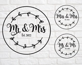 Hochzeitsornament svg - Weihnachtsverzierung svg - Brautgeschenk svg - Our First Christmas Ornament svg - Mr und Mr svg - Mrs und Mrs svg