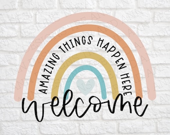 Tutaj dzieją się niesamowite rzeczy svg - Znak w klasie svg - Znak powitalny w klasie svg - Wystrój klasy svg - Wystrój klasy boho svg - Nauczyciel