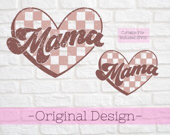 Mama Heart svg - Retro Mama svg - Festa della mamma svg - Festa della mamma png - Mamma svg - Mamma cuore png - Sublimation Design png - Mama svg