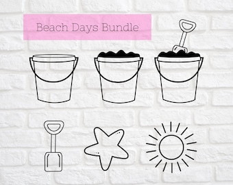 Beach svg - Beach Days svg - Beach Toys svg - Sand Toys svg - Sand Pail svg - Starfish svg - Shovel svg - Sand svg - Beach Vibes svg dxf png