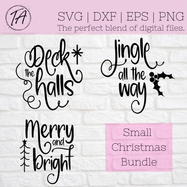 Christmas svg - Christmas Bundle svg - Christmas Quote svg - Deck the Halls svg - Merry and Bright svg - Jingle all the Way svg - Bundle svg