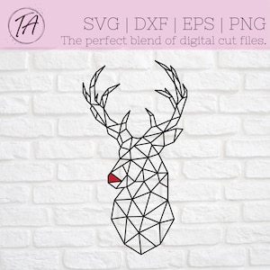 Rudolph svg - Reindeer svg - Geometric Reindeer svg - Geometric Rudolph svg - Rudolph the Red Nose Reindeer svg - Christmas svg - Xmas svg