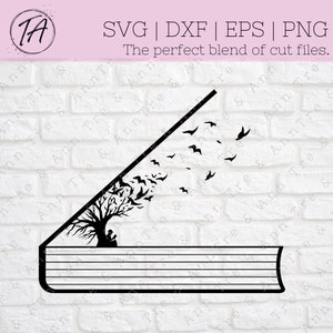 Book svg - Reading svg - Read svg - Book Lover svg - Reading Lover svg - Book worm svg - digital cut file - png - dxf - eps - svg