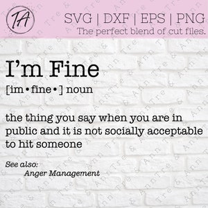 No I'm Fine Definition, Dictionary Collection Poster by Designschmiede