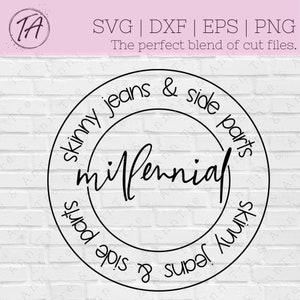 Skinny Jeans and Side Part svg - Tik Tok svg - Skinny jeans svg - Side Part svg - Side Part and Skinny Jeans svg- Old svg - Millennial svg