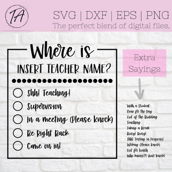 Classroom svg - Classroom Sign svg - Where is svg - Classroom Door svg - Personalized Teacher Sign svg - Teacher Sign svg - Class Sign svg