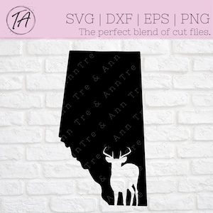 Alberta SVG - Deer SVG - Alberta Whitetail SVG - Alberta Hunting svg - Hunting Alberta svg - Canadian Province svg - Canada svg - cricut