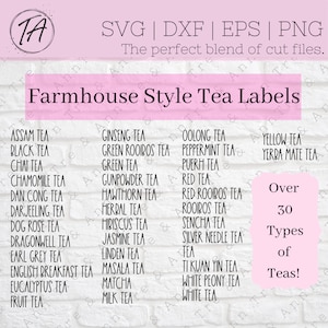 Tea svg - Tea Labels svg - Farmhouse Kitchen svg - Tea Lovers svg - Farmhouse Kitchen Labels svg - Kitchen Labels svg - Pantry Labels svg