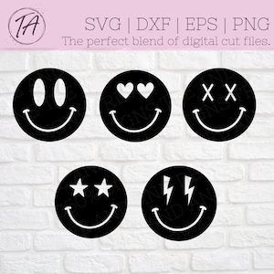 Smiley svg - Retro Smiley svg - Smiley Face svg - Retro Smiley Face svg - Happy Face svg - Retro Happy Face svg - Smile svg - Retro svg