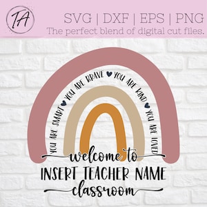 Classroom Welcome Sign svg - Customizable Classroom svg - Custom Welcome Sign svg - Rainbow Classroom svg - Rainbow svg - Rainbow Theme svg