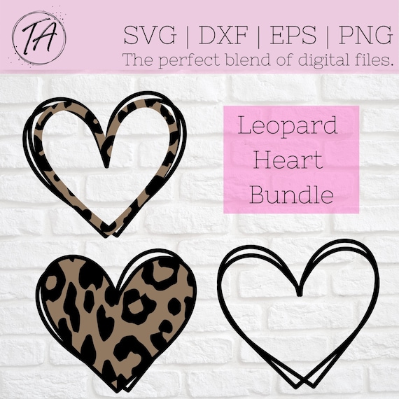 Heart svg - Heart Bundle svg - Heart Sketch svg - Doodle Heart svg - Leopard Heart svg - Leopard Print svg - Leopard svg - Heart Outline svg