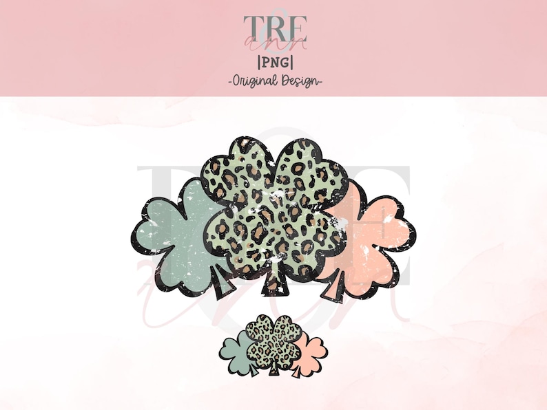 Shamrock png - St. Patrick's Day png - St. Patrick png - Shamrocks png - Leopard Print Shamrock png - Leopard Shamrock png - Sublimation png image 1