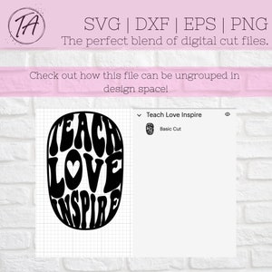 Teach Love Inspire Svg - Teacher Libbey Glass Svg - Teacher Libbey Cup ...