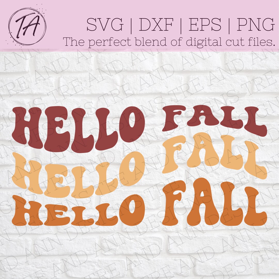 Hello Fall Svg - Retro Hello Fall Svg - Fall Svg - Fall Vibes Svg ...