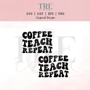 Teacher svg - Teacher Appreciation svg - Teacher Gift svg - Back to School svg - Retro Teacher svg - Teacher Coffee svg - Teach svg - Retro image 1