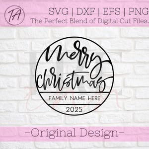 Merry Christmas Ornament svg - kerst svg - cirkel kerstbord svg - aangepaste kerst svg - aanpasbare kerstornament svg - png