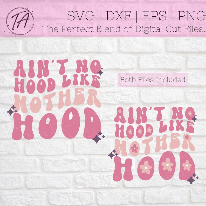 Ain't No Hood like Motherhood svg - Motherhood svg - Mother's Day svg - Retro Mom svg - Motherhood png - Mother's Day png - Retro Mom png image 1