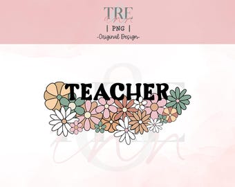 Leraar png - Leraar bloem png - Leraar bloemen png - Leraar sublimatie png ontwerp - Opvoeder png - Lesgeven png - Leraar shirt png -