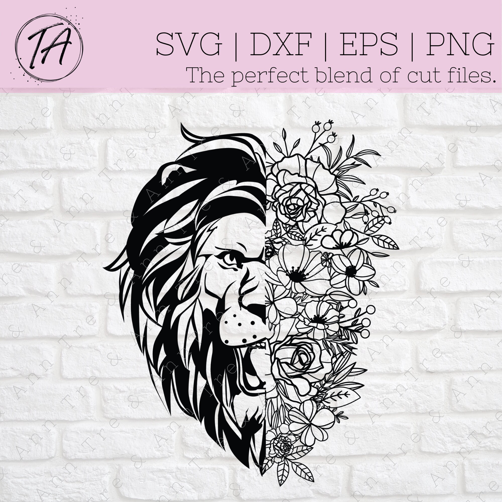 Free Free Lion Flower Svg 726 SVG PNG EPS DXF File