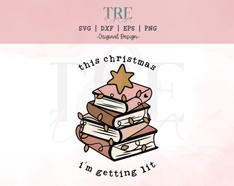 Dieses Weihnachten werde ich richtig witzig (SVG/PNG) – Weihnachtsbuch (SVG) – Weihnachtslektüre (SVG) – Bücherliebhaber (SVG) – Bücherbaum (SVG) – Geschenk für Bücherliebhaber