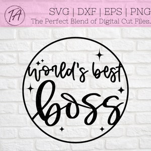 Word Boss Script Svg World's Best Boss Svg - Boss Christmas Ornament Svg - Gift for Boss Svg ...