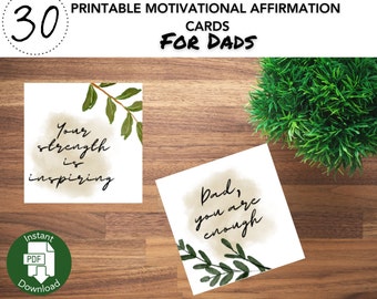 Dad Cards Printable Affirmation Cards Motivational Fathers Day Gift Self Care Dad Gift Encouragement Card Minimalist Greenery Design