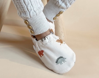 vegane Barfussschuhe I Lauflernschuhe I Babyschuhe I Krabbelschuhe I Premium Baumwolle I Schadstofffrei Babyschuhe I Dinos